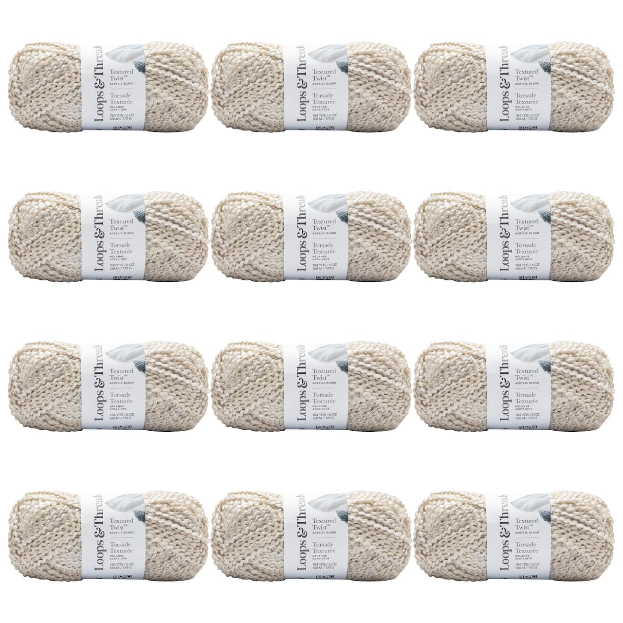 12 Pack: Textured Twist™ Yarn by Loops & Threads®